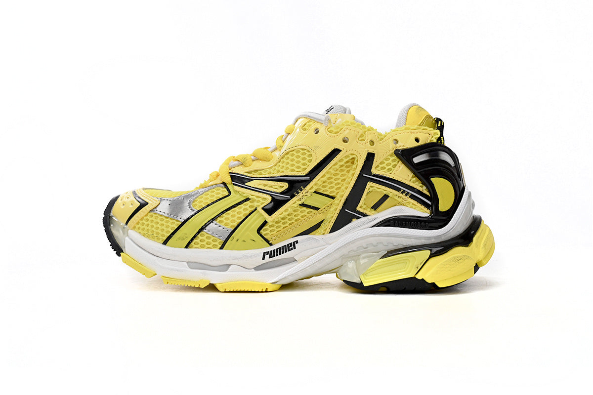 Balenciaga Runner Series Sneakers "Yellow Black Silver"-retro thick sole dad shoes，Women's Shoe Sale / Men's Shoe Sale