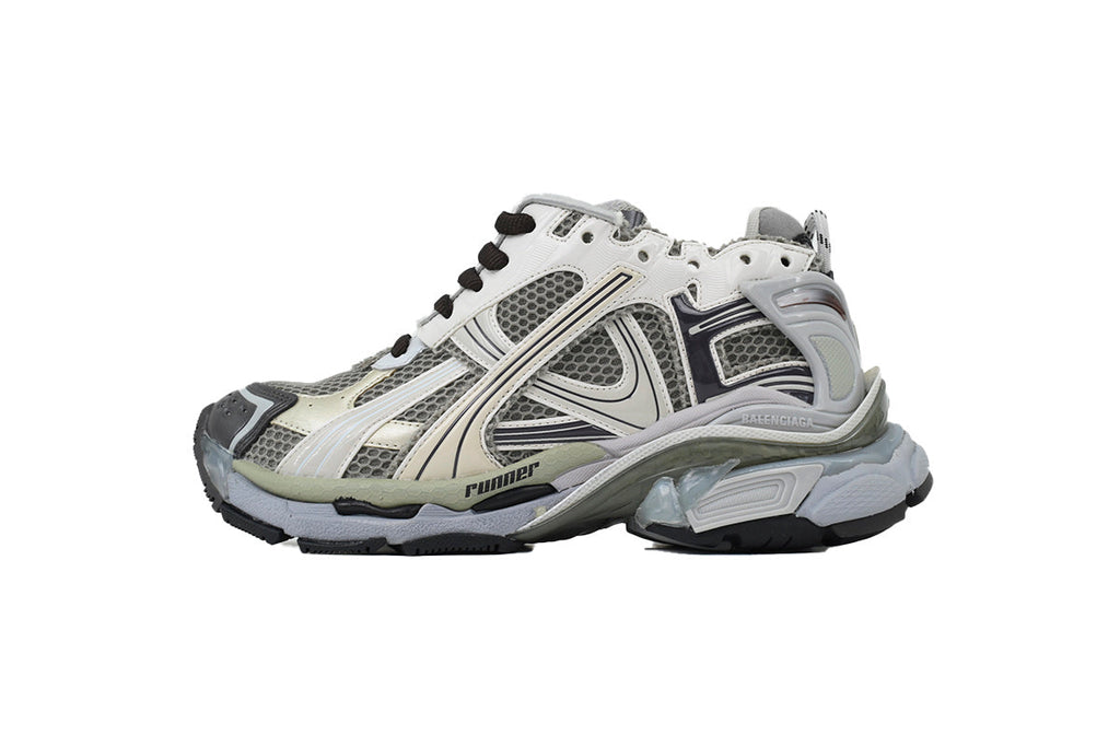 Balenciaga Runner Sneakers Men Women "Grey White Black"-retro thick sole dad shoes，Women's Shoe Sale / Men's Shoe Sale