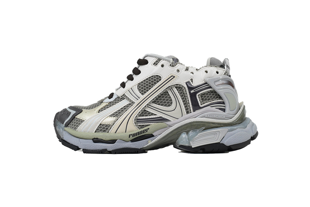 Balenciaga Runner Sneakers Men Women "Grey White Black"-retro thick sole dad shoes，Women's Shoe Sale / Men's Shoe Sale