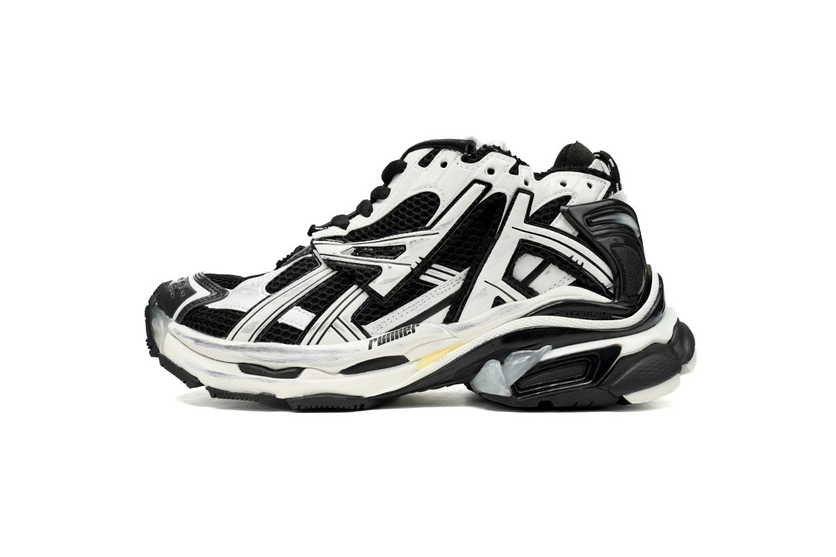 Balenciaga Runner Series Sneakers "White Black"-retro thick sole dad shoes，Women's Shoe Sale / Men's Shoe Sale