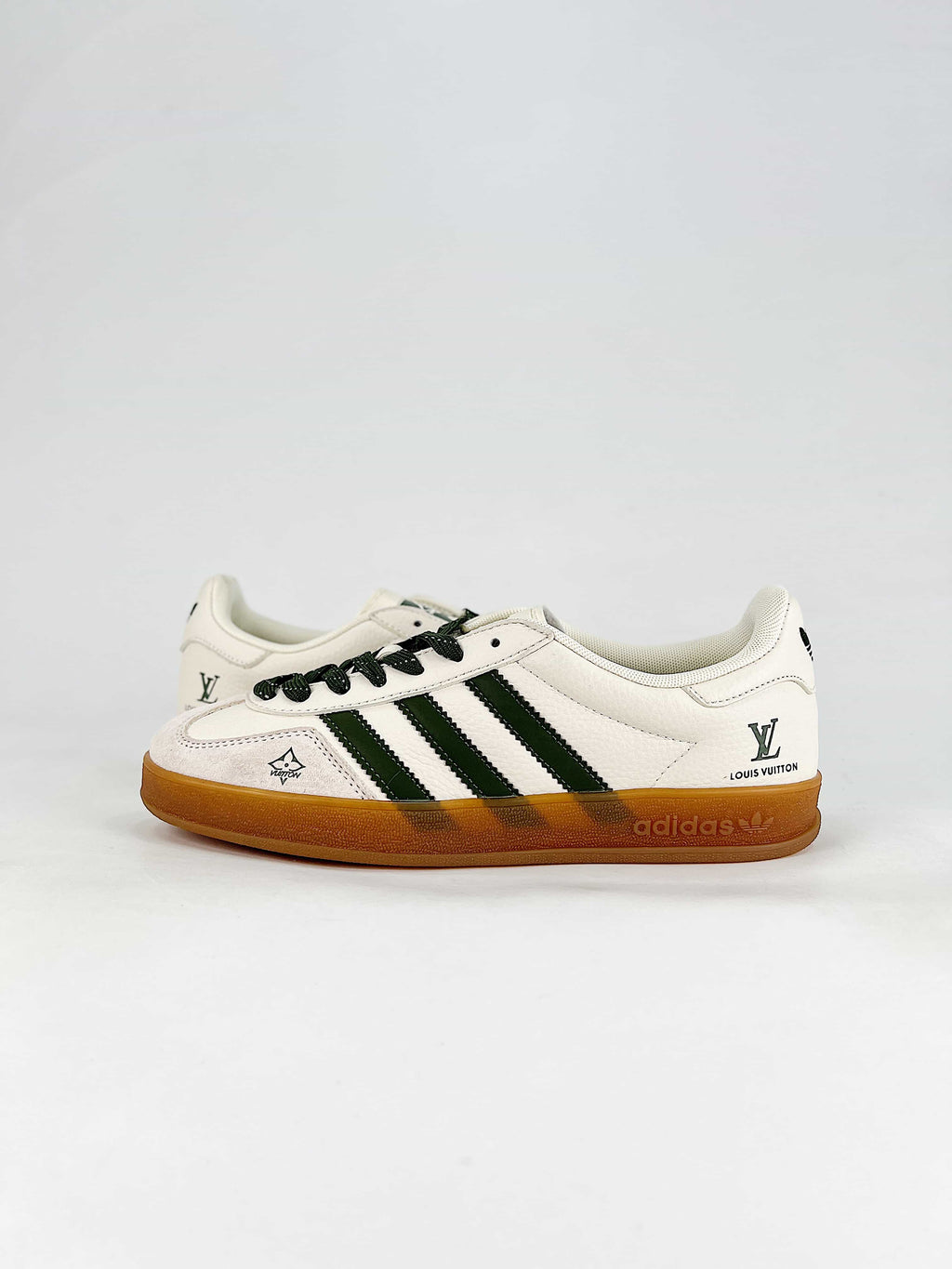 Adidas Gazelle Indoor x Louis Vuitton "Off White Dark Green Gum"-Classic sneakers，Adidas Women's Shoe Sale / Men's Shoe Sale