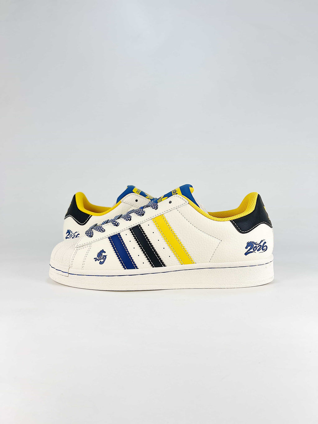 Adidas Originals Superstar Year of the Horse "Off White Yellow Blue Black"-Classic sneakers，Adidas Women's Shoe Sale / Men's Shoe Sale