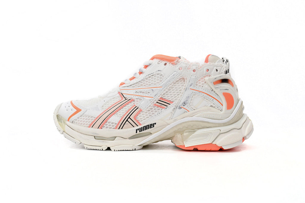 Balenciaga Runner Sneaker "White Orange"-retro thick sole dad shoes，Women's Shoe Sale / Men's Shoe Sale