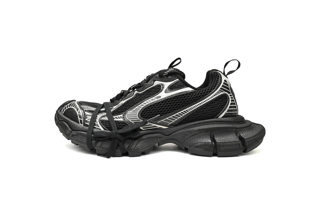 Balenciaga 3XL Mesh Sneaker "Black Silver"-retro thick sole dad shoes，Women's Shoe Sale / Men's Shoe Sale