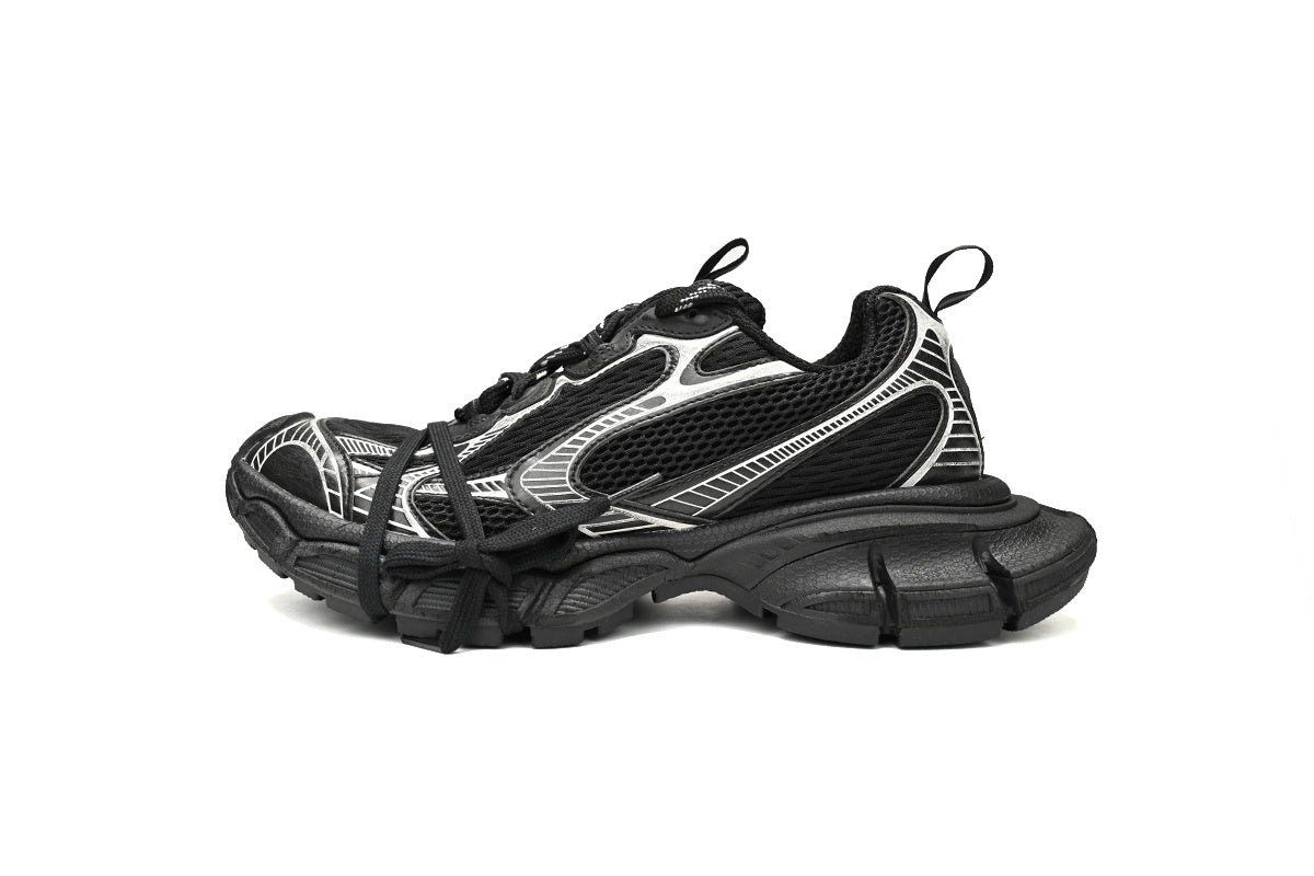 Balenciaga 3XL Mesh Sneaker "Black Silver"-retro thick sole dad shoes，Women's Shoe Sale / Men's Shoe Sale
