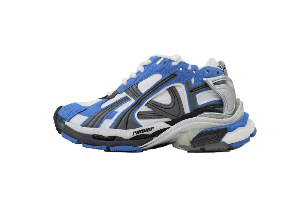Balenciaga Runner Sneakers "Blue White Grey"-retro thick sole dad shoes，Women's Shoe Sale / Men's Shoe Sale