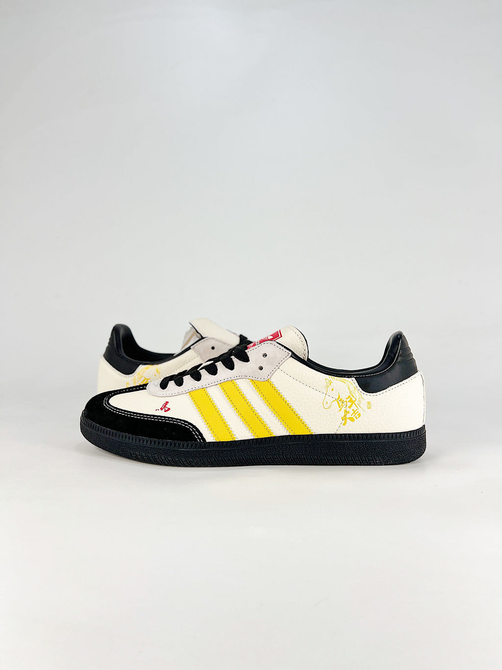Adidas Samba Year of Horse "Cream White Black Yellow"-Classic sneakers，Adidas Women's Shoe Sale / Men's Shoe Sale