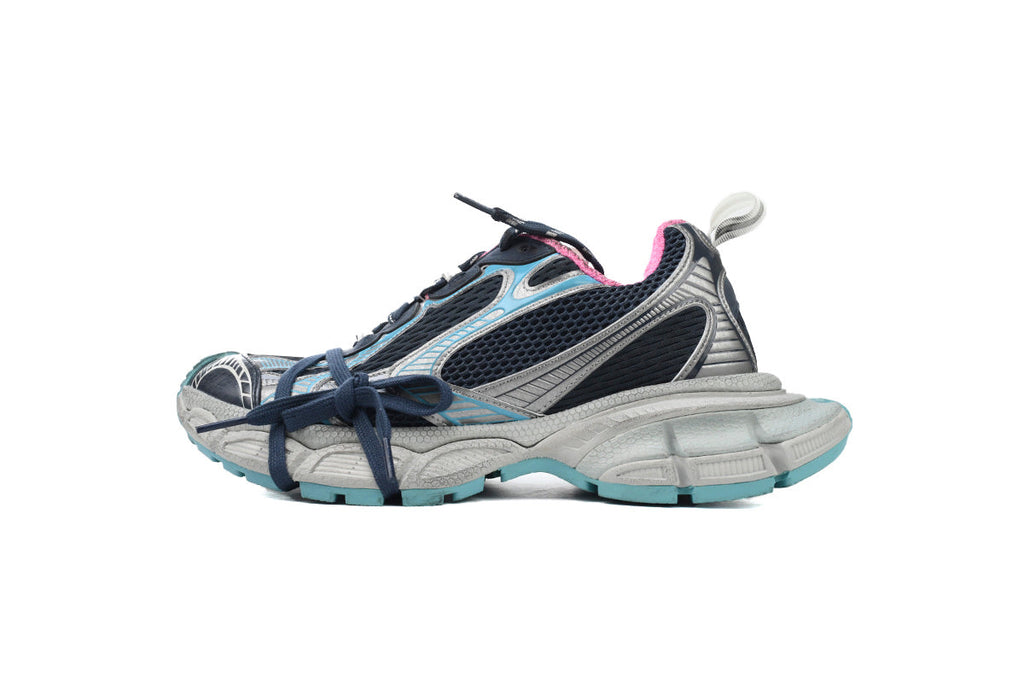 Balenciaga 3XL Mesh Trainer Sneaker "Grey Mix Blue Pink"-retro thick sole dad shoes，Women's Shoe Sale / Men's Shoe Sale