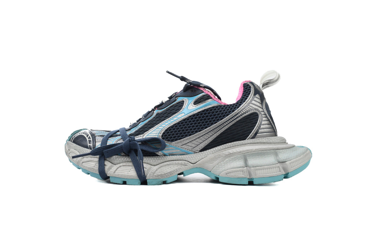 Balenciaga 3XL Mesh Trainer Sneaker "Grey Mix Blue Pink"-retro thick sole dad shoes，Women's Shoe Sale / Men's Shoe Sale