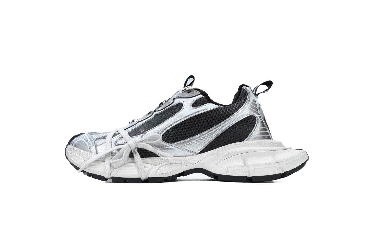 Balenciaga 3XL Mesh Trainer Sneaker "Silver Black White"-retro thick sole dad shoes，Women's Shoe Sale / Men's Shoe Sale