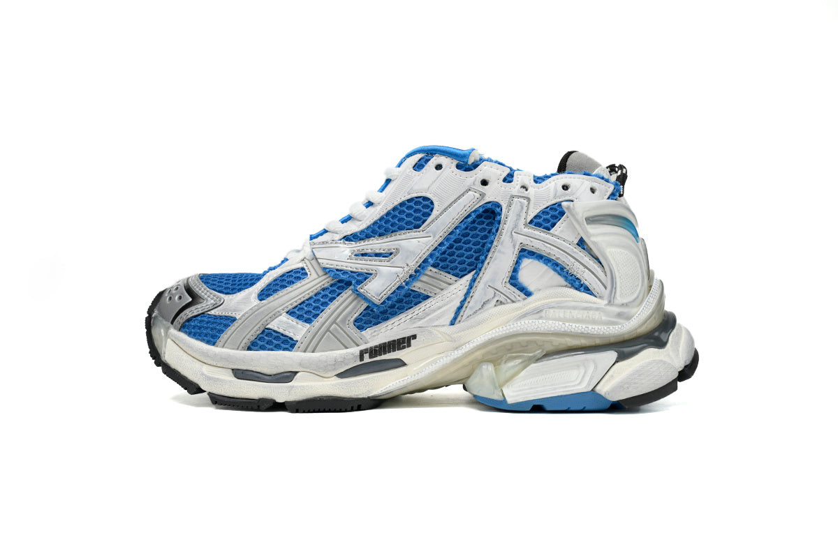 Balenciaga Runner Sneaker "Blue White"-retro thick sole dad shoes，Women's Shoe Sale / Men's Shoe Sale