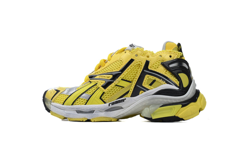 Balenciaga Runner Sneakers "Yellow Black Silver"-retro thick sole dad shoes，Women's Shoe Sale / Men's Shoe Sale