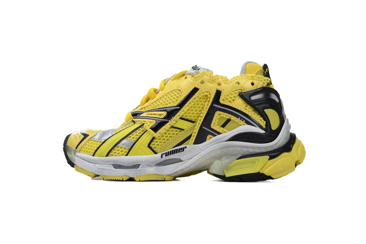 Balenciaga Runner Sneakers "Yellow Black Silver"-retro thick sole dad shoes，Women's Shoe Sale / Men's Shoe Sale