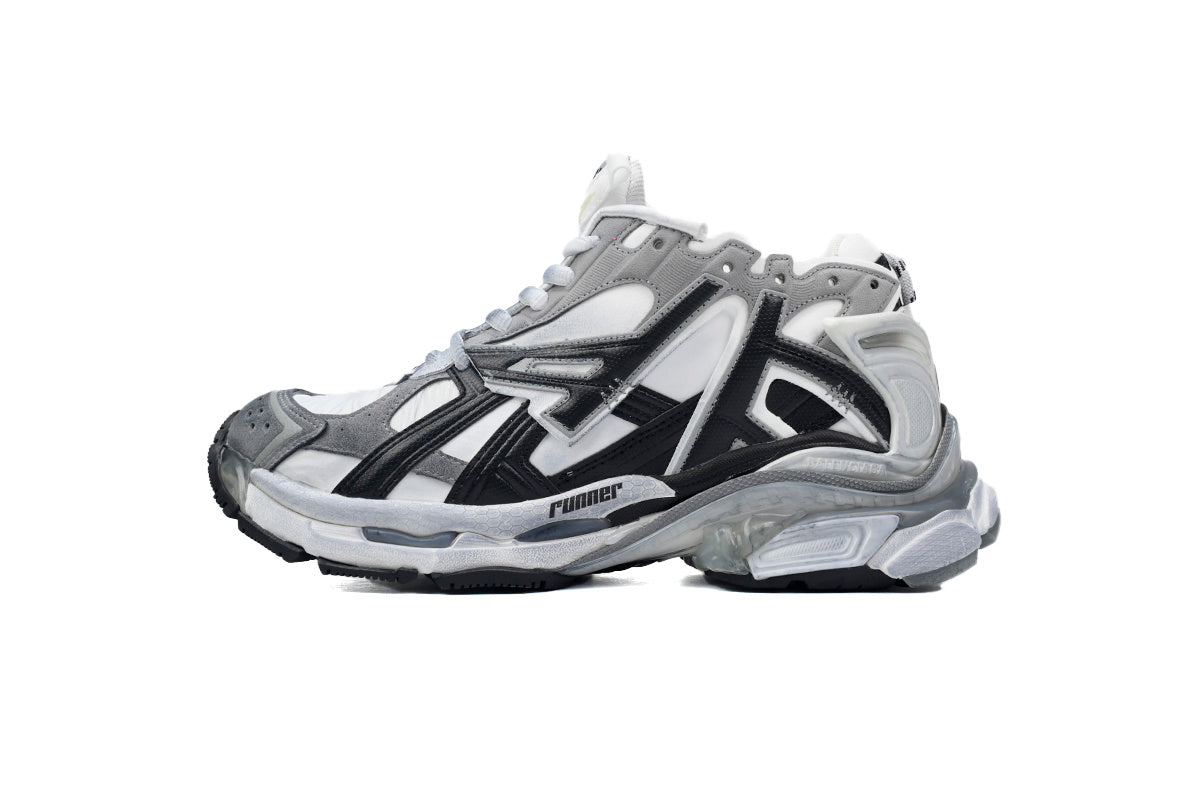 Balenciaga Runner Sneaker "White Black Grey"-retro thick sole dad shoes，Women's Shoe Sale / Men's Shoe Sale