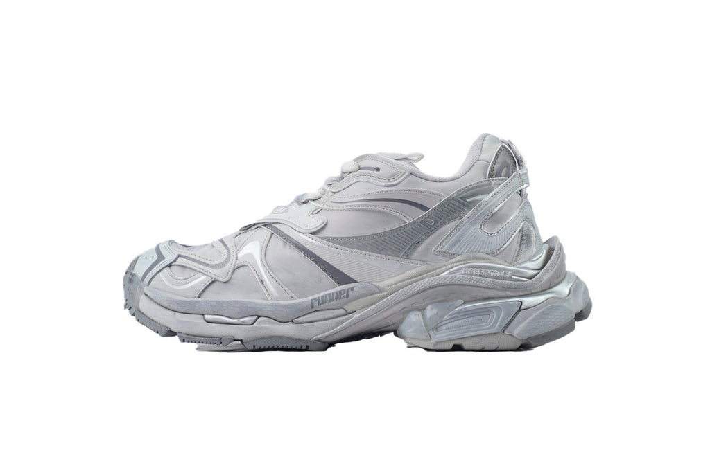 Balenciaga Runner 2 Sneakers Grey Mix Silver "Grey/Silver" Nylon Mesh Chunky Low Top Trainer