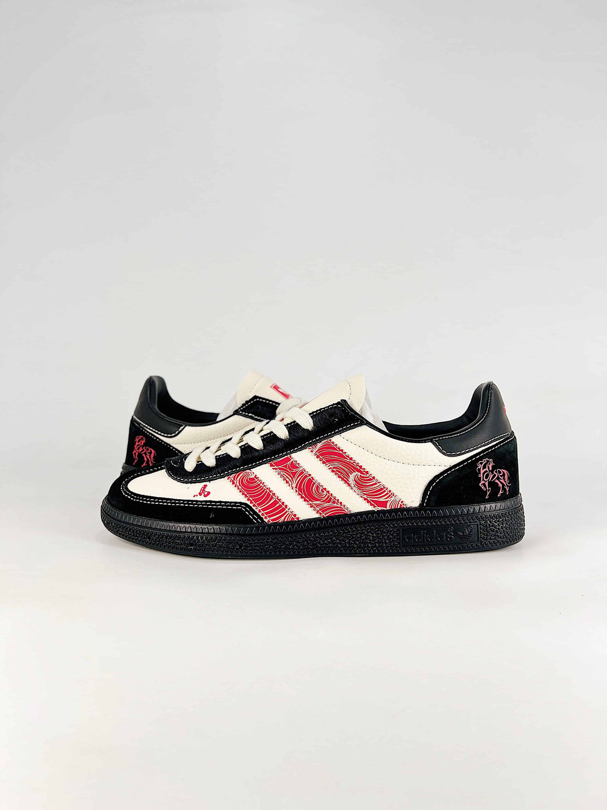 Adidas Originals Gazelle Indoor Year of the Horse "Black Off White Red"-Classic sneakers，Adidas Women's Shoe Sale / Men's Shoe Sale