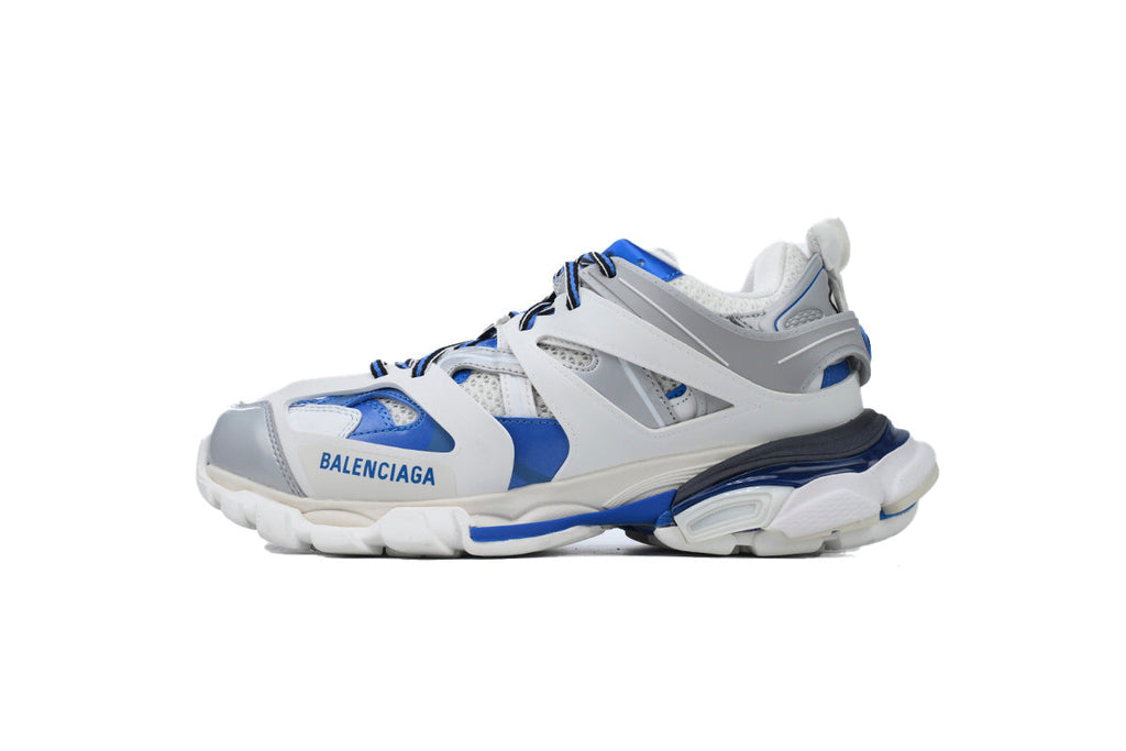 Balenciaga Track Sneakers "White Blue Grey"-retro thick sole dad shoes，Women's Shoe Sale / Men's Shoe Sale