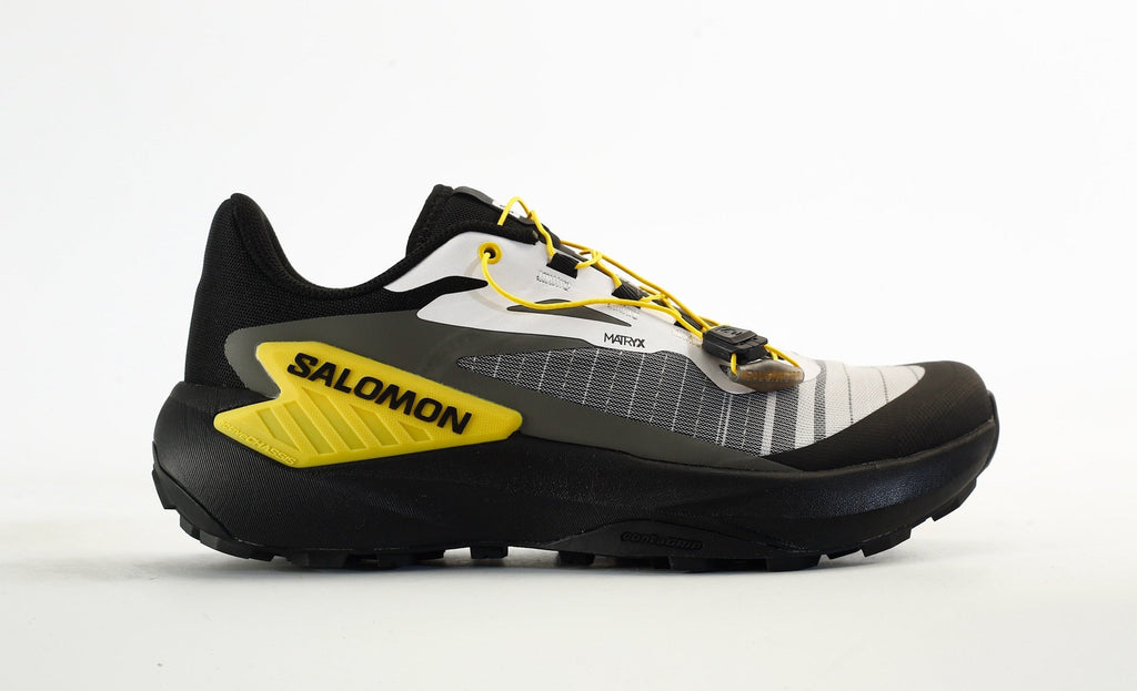 Salomon Genesis Trail Running Shoes "Black White Yellow"- outdoor hiking shoes/Women's Shoe Sale / Men's Shoe Sale