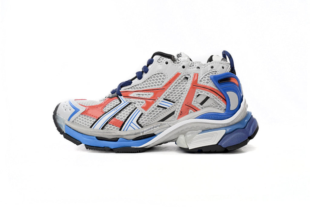Balenciaga Runner Sneakers "White Red Blue"-retro thick sole dad shoes，Women's Shoe Sale / Men's Shoe Sale