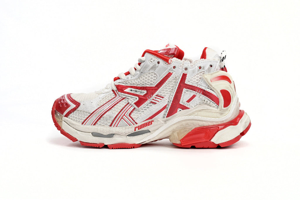 Balenciaga Runner Sneaker "White Red"-retro thick sole dad shoes，Women's Shoe Sale / Men's Shoe Sale