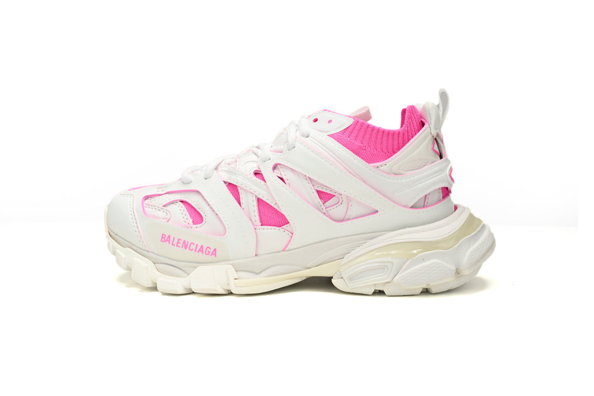 Balenciaga Track Sock Sneakers "White Fluorescent Pink"-retro thick sole dad shoes，Women's Shoe Sale / Men's Shoe Sale