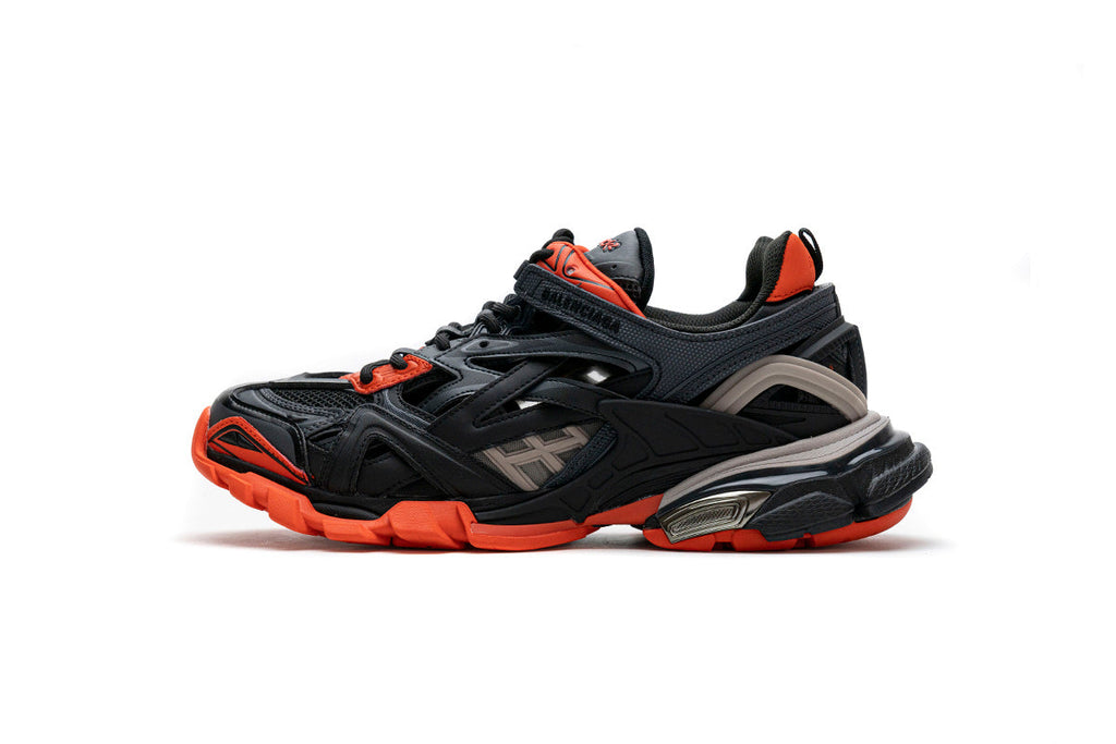 Balenciaga Track 2 Sneakers Men "Dark Gray Orange"-retro thick sole dad shoes，Women's Shoe Sale / Men's Shoe Sale