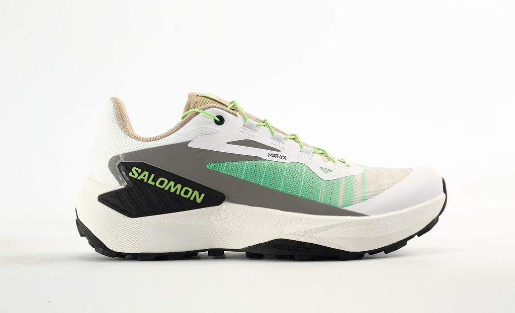 Salomon Genesis Trail Running Shoes "White Oxford Tan Green Gecko"- outdoor hiking shoes/Women's Shoe Sale / Men's Shoe Sale