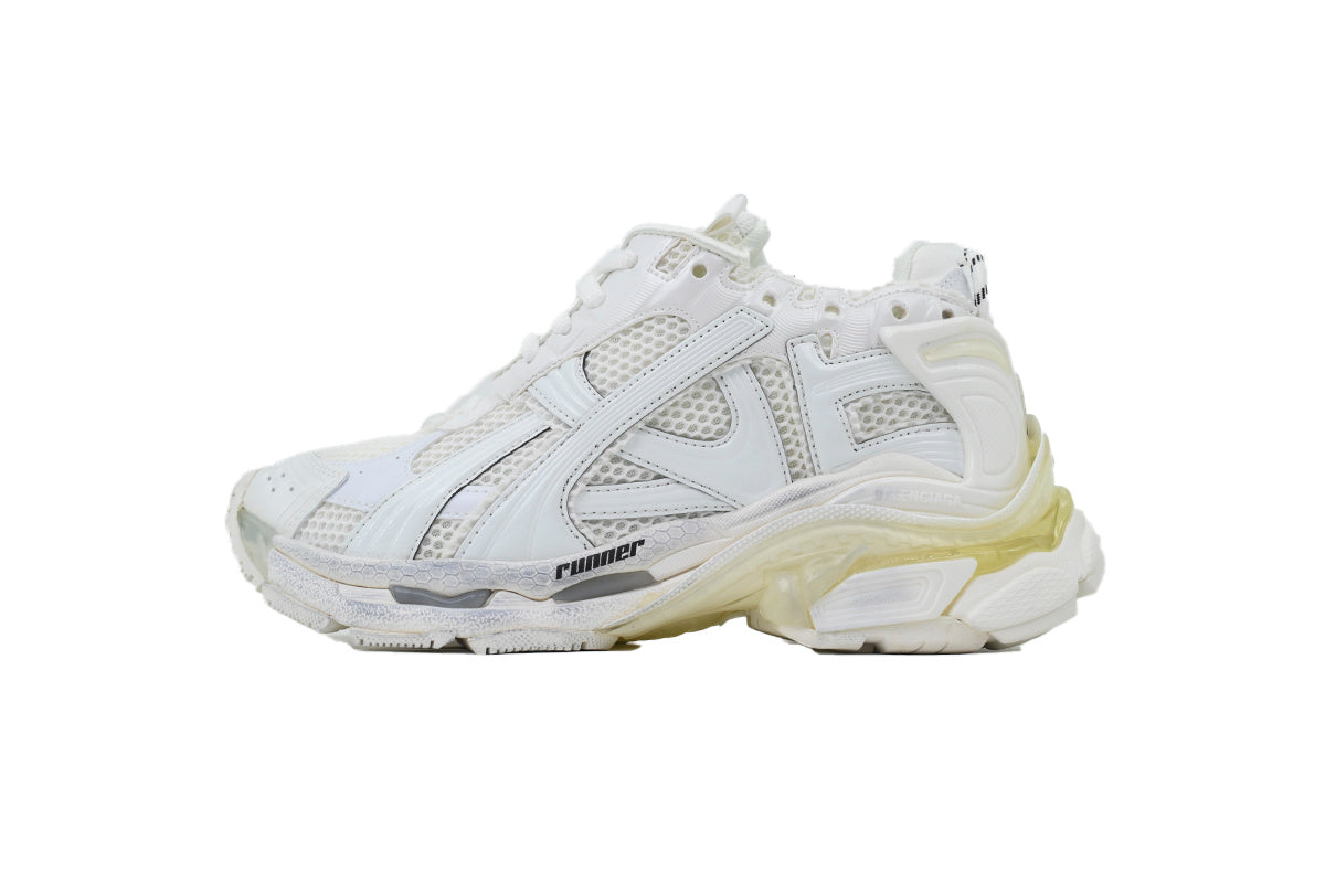 Balenciaga Runner Sneakers Men Women "White"-retro thick sole dad shoes，Women's Shoe Sale / Men's Shoe Sale