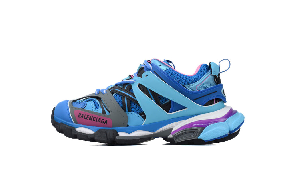 Balenciaga Track Trainer Sneakers "Blue Purple Pink"-retro thick sole dad shoes，Women's Shoe Sale / Men's Shoe Sale