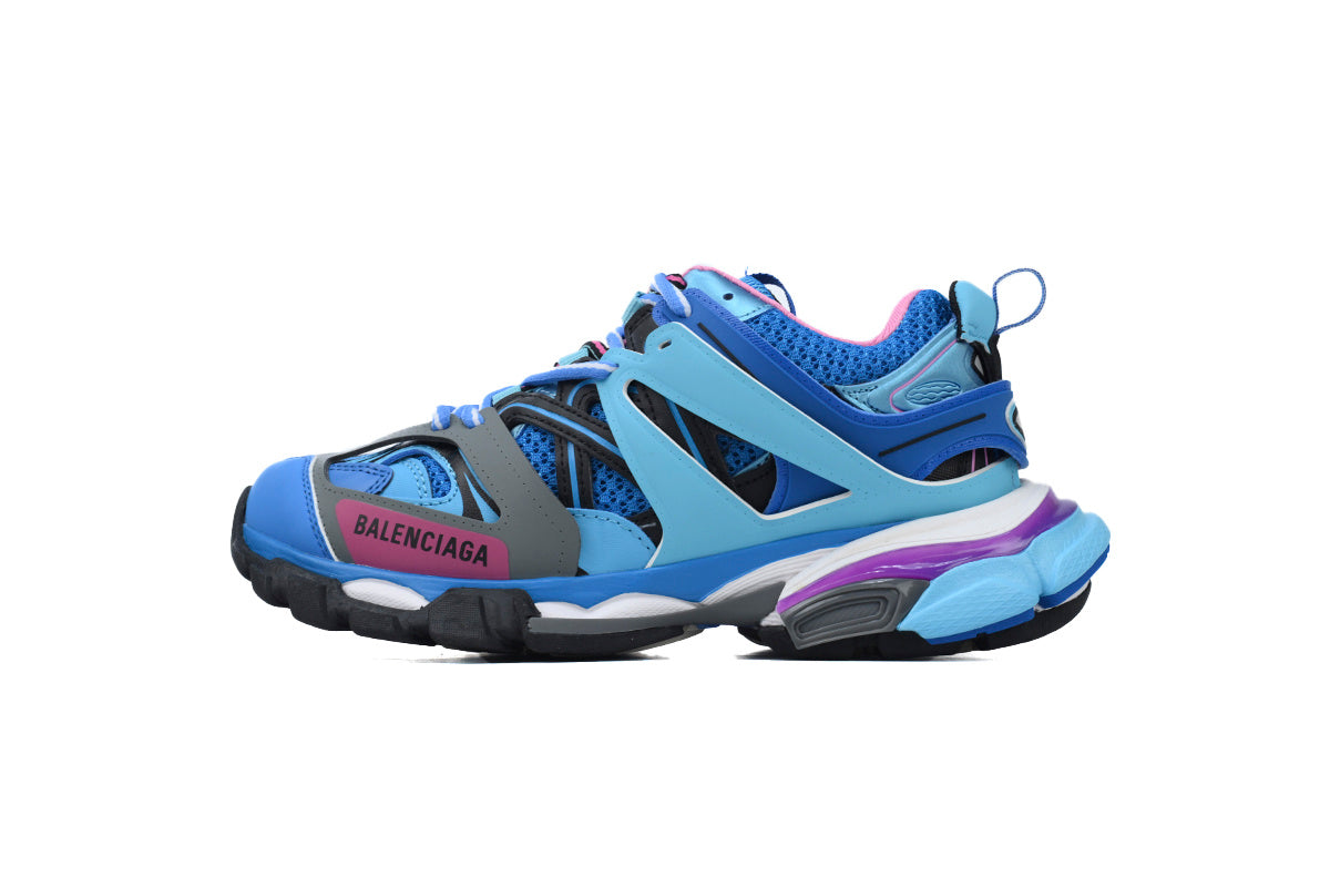 Balenciaga Track Trainer Sneakers "Blue Purple Pink"-retro thick sole dad shoes，Women's Shoe Sale / Men's Shoe Sale