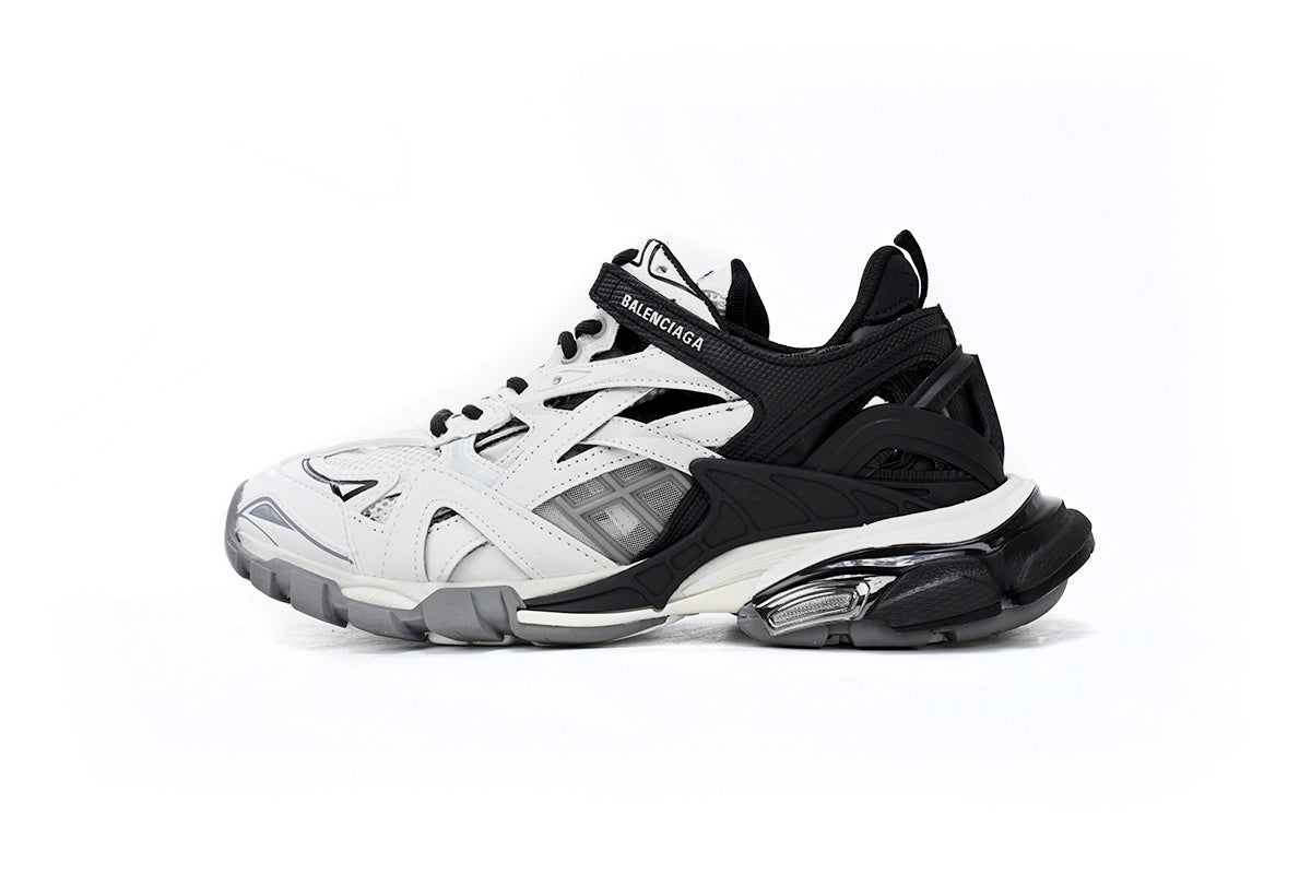Balenciaga Track 2 Open Sneakers "Black White"-retro thick sole dad shoes，Women's Shoe Sale / Men's Shoe Sale