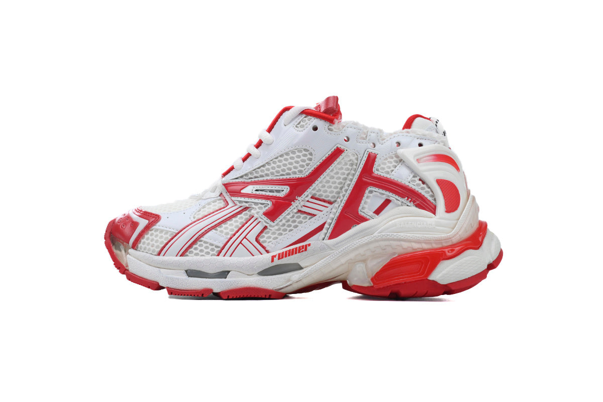 Balenciaga Runner Sneakers "White Red"-retro thick sole dad shoes，Women's Shoe Sale / Men's Shoe Sale