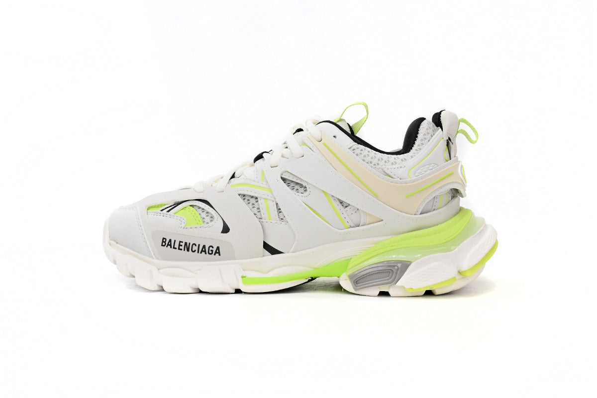 Balenciaga Track Sneakers "White Fluorescent Yellow"-retro thick sole dad shoes，Women's Shoe Sale / Men's Shoe Sale