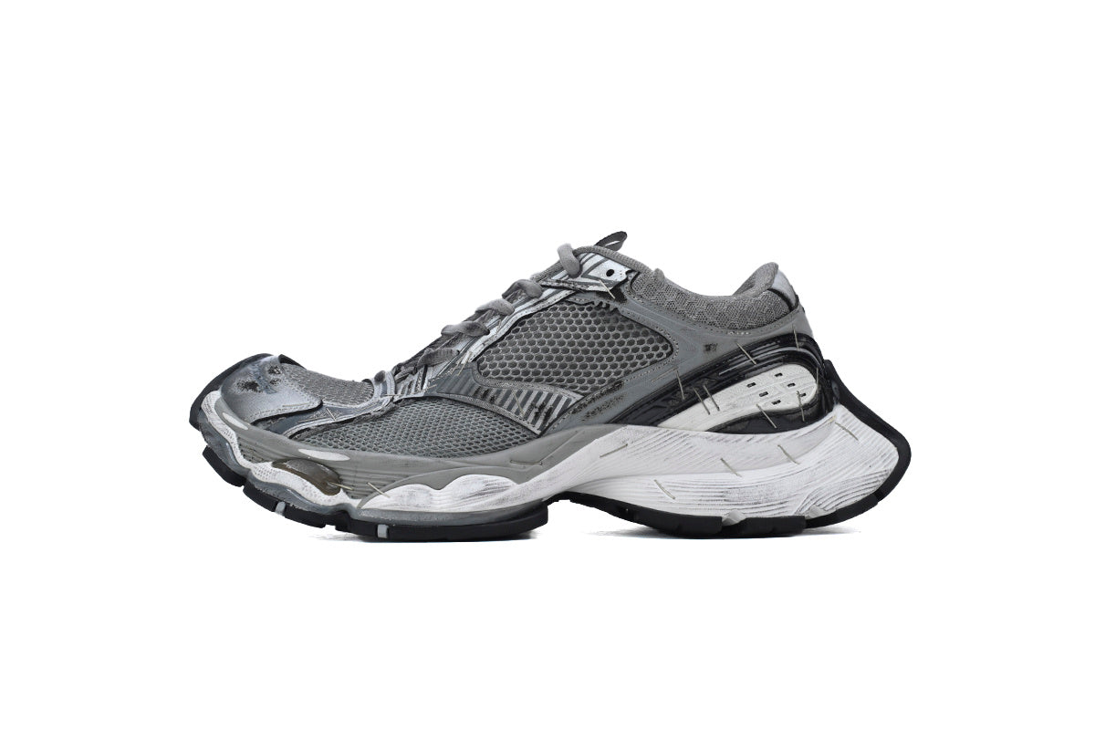Balenciaga Stapler Sneakers Men Women "Grey Silver"-retro thick sole dad shoes，Women's Shoe Sale / Men's Shoe Sale