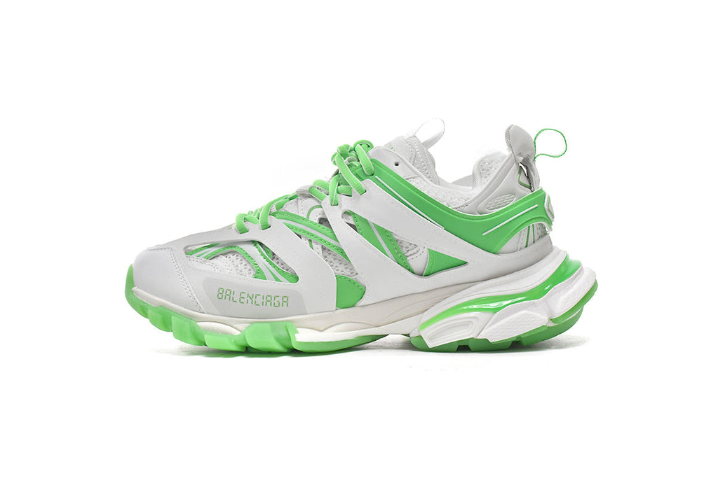 Balenciaga Track Sneakers "White Green Glow"-retro thick sole dad shoes，Women's Shoe Sale / Men's Shoe Sale