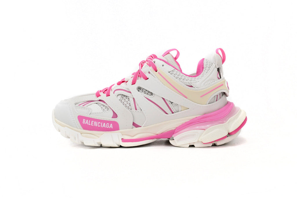 Balenciaga Track Sneakers "White Rose Red"-retro thick sole dad shoes，Women's Shoe Sale / Men's Shoe Sale