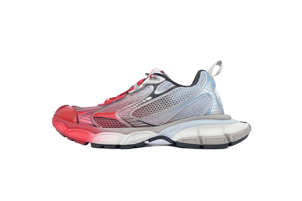 Balenciaga 3XL Mesh Trainer Sneaker "Red Light Blue Silver"-retro thick sole dad shoes，Women's Shoe Sale / Men's Shoe Sale