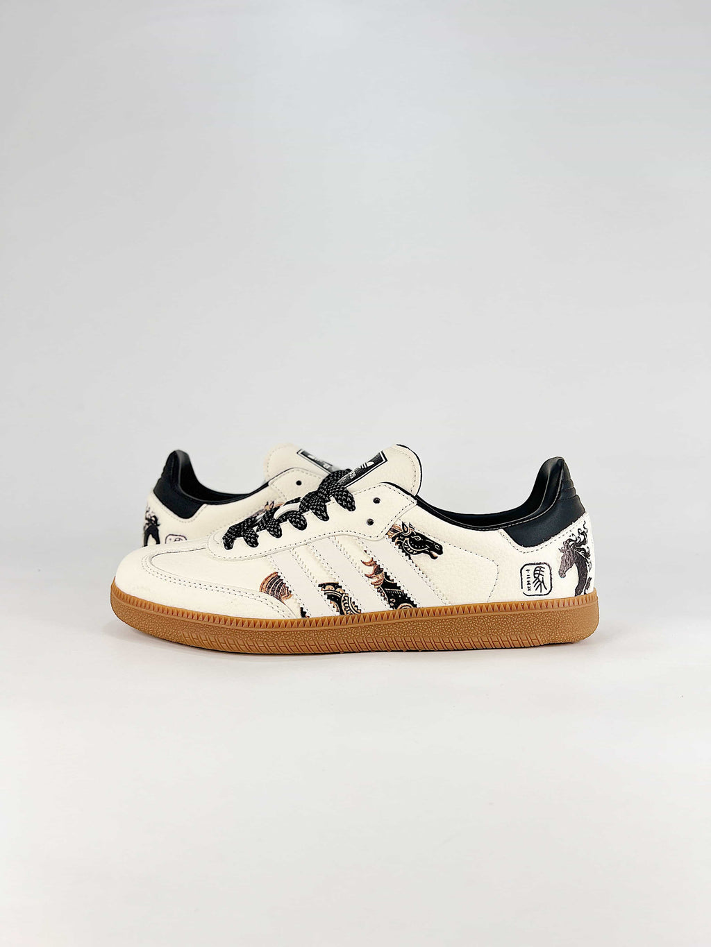 Adidas Samba "Cream White Horse Year Print Gum"-Classic sneakers，Adidas Women's Shoe Sale / Men's Shoe Sale