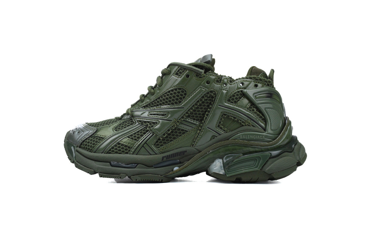 Balenciaga Runner Sneakers Men Women "Army Green"-retro thick sole dad shoes，Women's Shoe Sale / Men's Shoe Sale