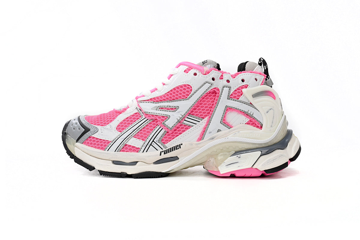 Balenciaga Runner Sneaker "Pink White"-retro thick sole dad shoes，Women's Shoe Sale / Men's Shoe Sale