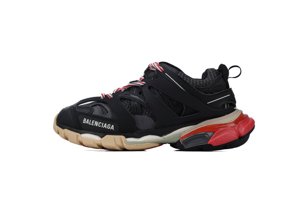 Balenciaga Track Sneakers "Black Red Beige"-retro thick sole dad shoes，Women's Shoe Sale / Men's Shoe Sale
