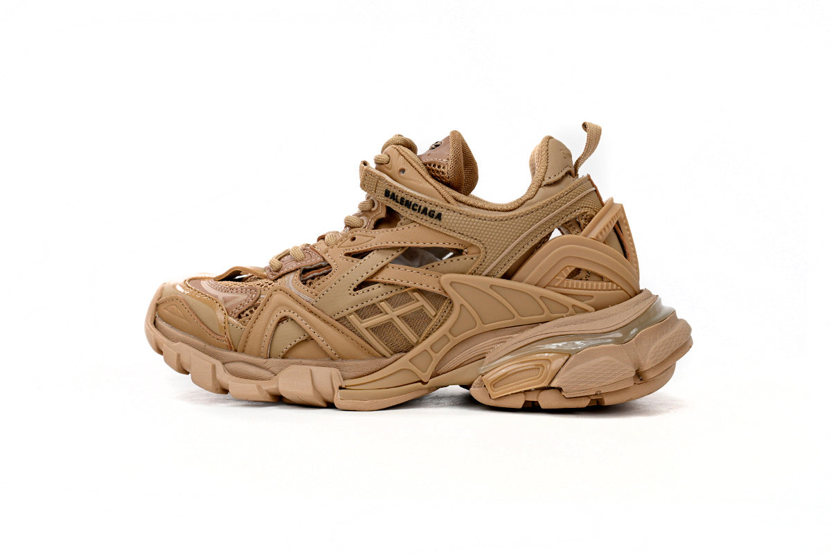 Balenciaga Track 2 Open Sneakers "Camel"-retro thick sole dad shoes，Women's Shoe Sale / Men's Shoe Sale