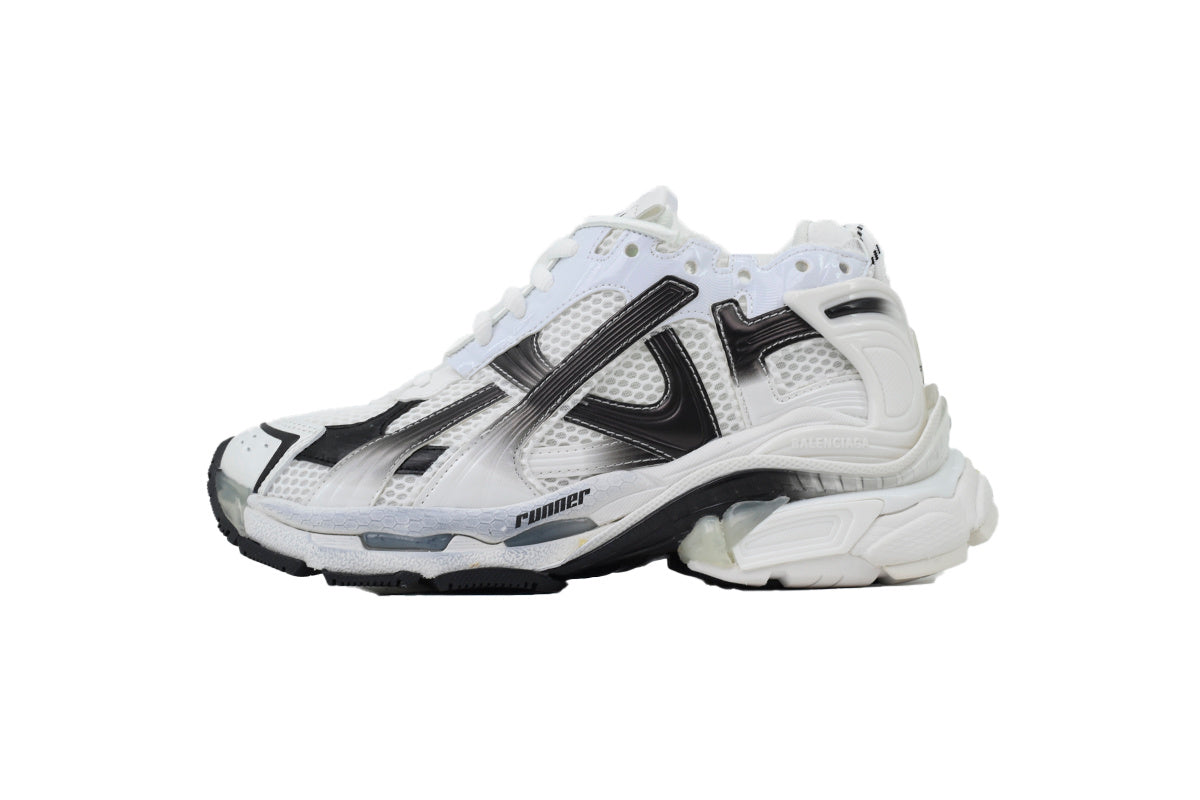 Balenciaga Runner Sneakers "White Black Gradient"-retro thick sole dad shoes，Women's Shoe Sale / Men's Shoe Sale