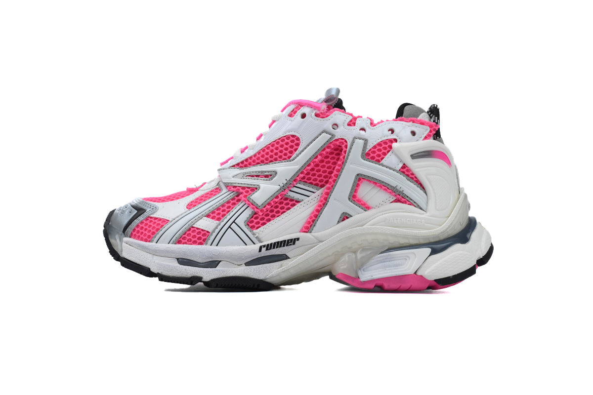 Balenciaga Runner Sneakers "White Pink"-retro thick sole dad shoes，Women's Shoe Sale / Men's Shoe Sale