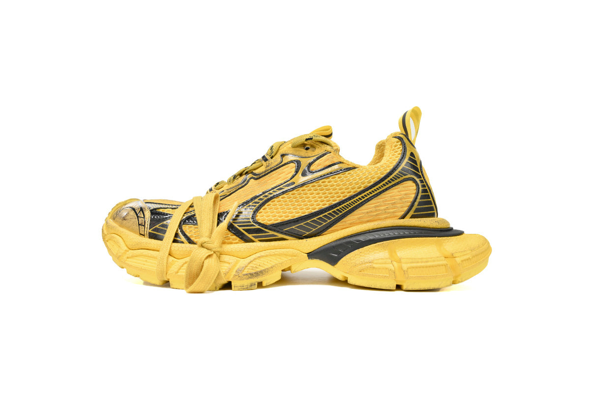 Balenciaga 3XL Mesh Trainer Sneaker "Yellow Black"-retro thick sole dad shoes，Women's Shoe Sale / Men's Shoe Sale