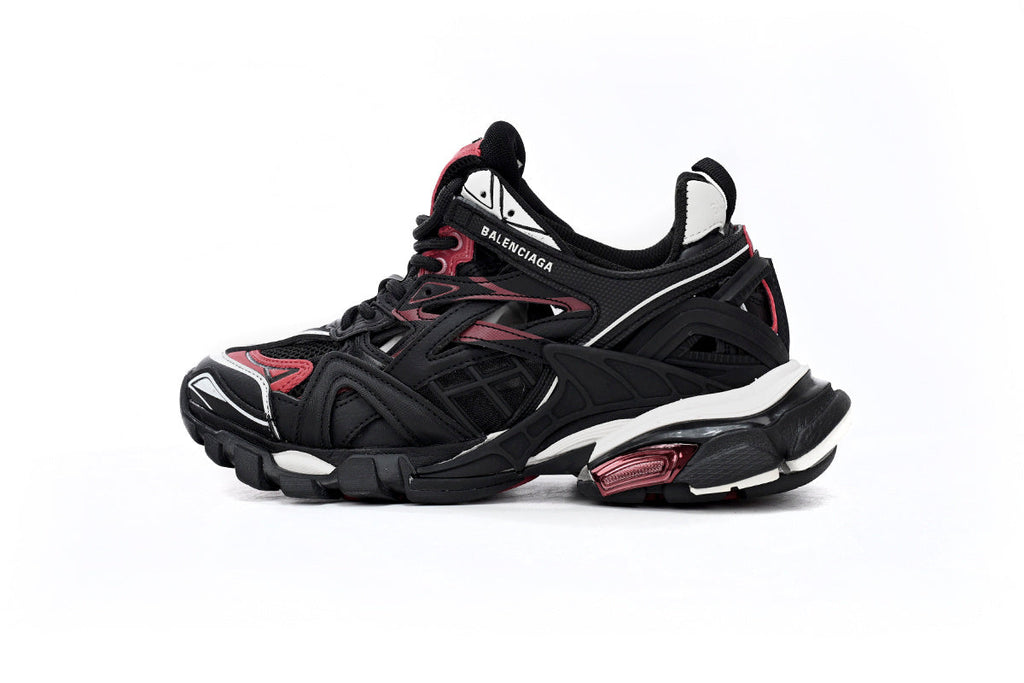 Balenciaga Track 2 Open Sneakers "Black Red White"-retro thick sole dad shoes，Women's Shoe Sale / Men's Shoe Sale