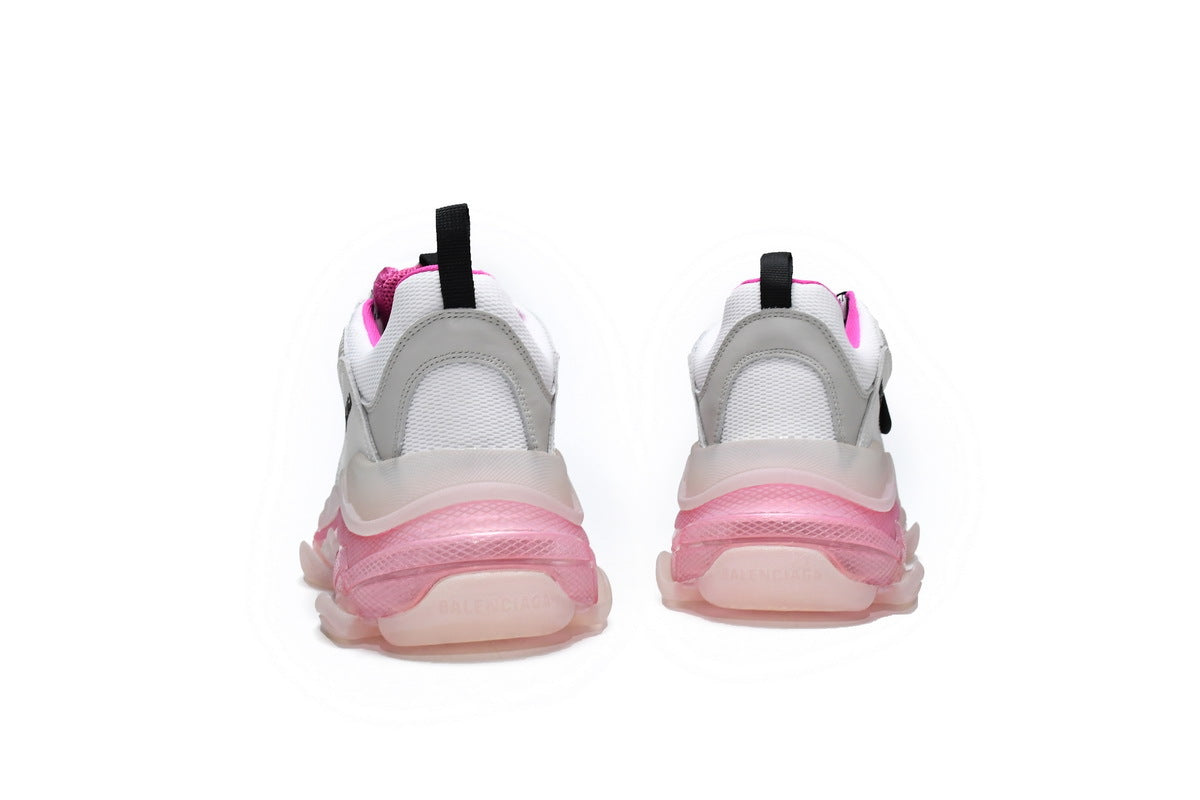 Balenciaga Triple S Sneakers "White Pink"-retro thick sole dad shoes，Women's Shoe Sale / Men's Shoe Sale