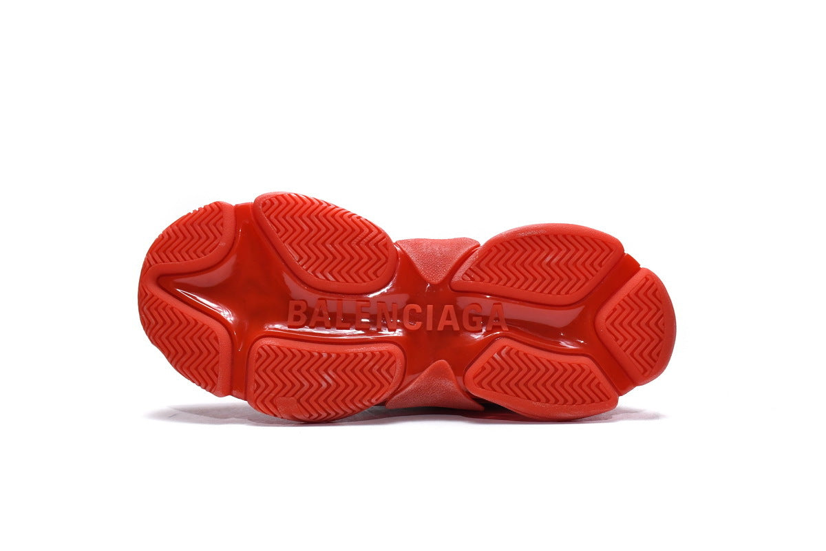 Balenciaga Triple S Sneakers "Red"-retro thick sole dad shoes，Women's Shoe Sale / Men's Shoe Sale