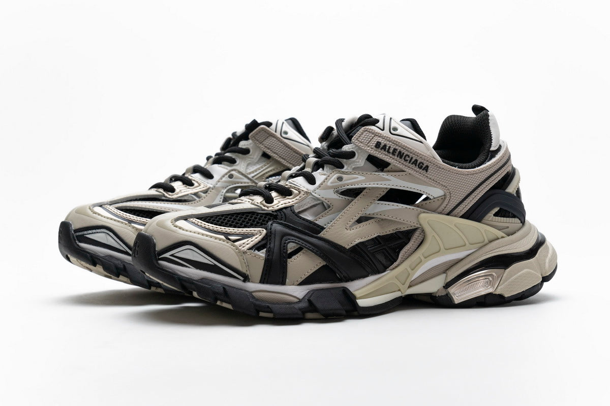 Balenciaga Track 2 Sneakers Men "Champagne Black"-retro thick sole dad shoes，Women's Shoe Sale / Men's Shoe Sale