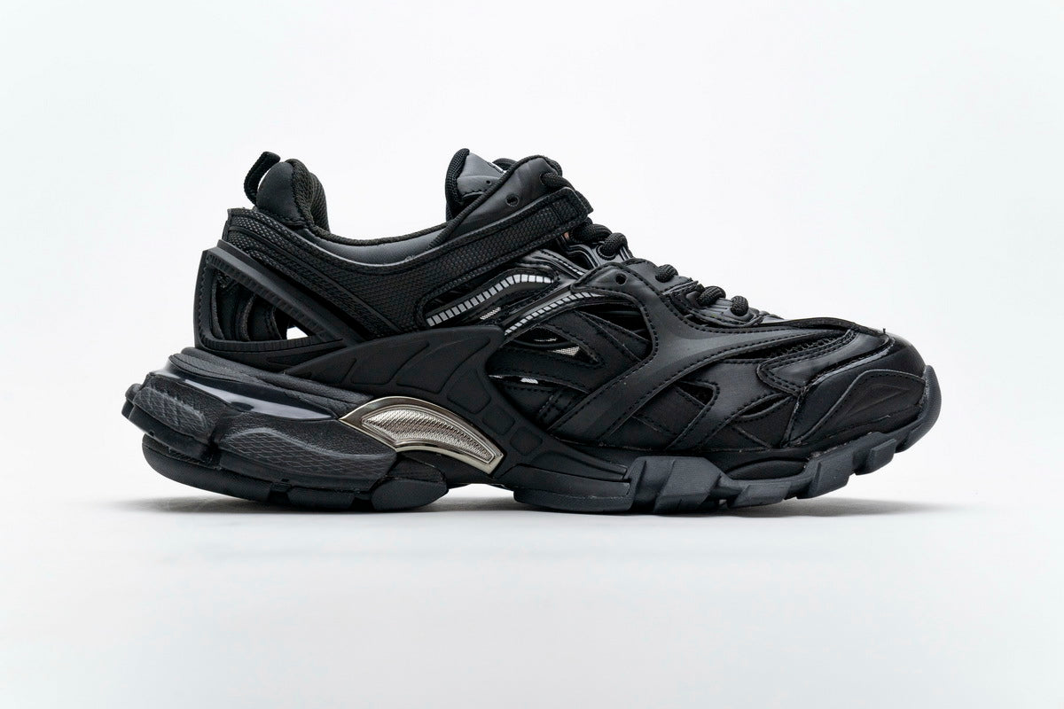 Balenciaga Track 2 Open Sneakers "Black"-retro thick sole dad shoes，Women's Shoe Sale / Men's Shoe Sale